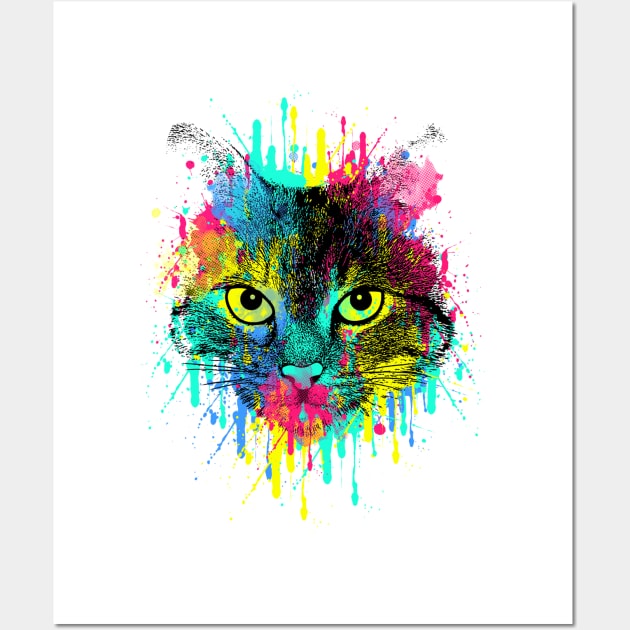 Spatter Cat Wall Art by clingcling